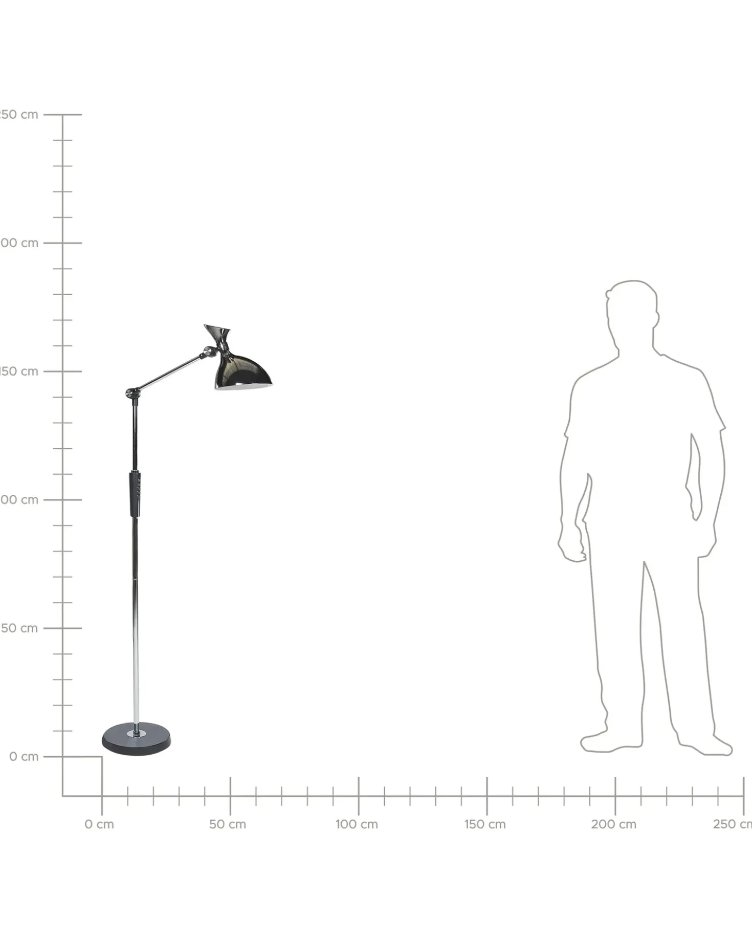 Lampada da terra a LED ANDROMEDA con dimmer Metallo Argento