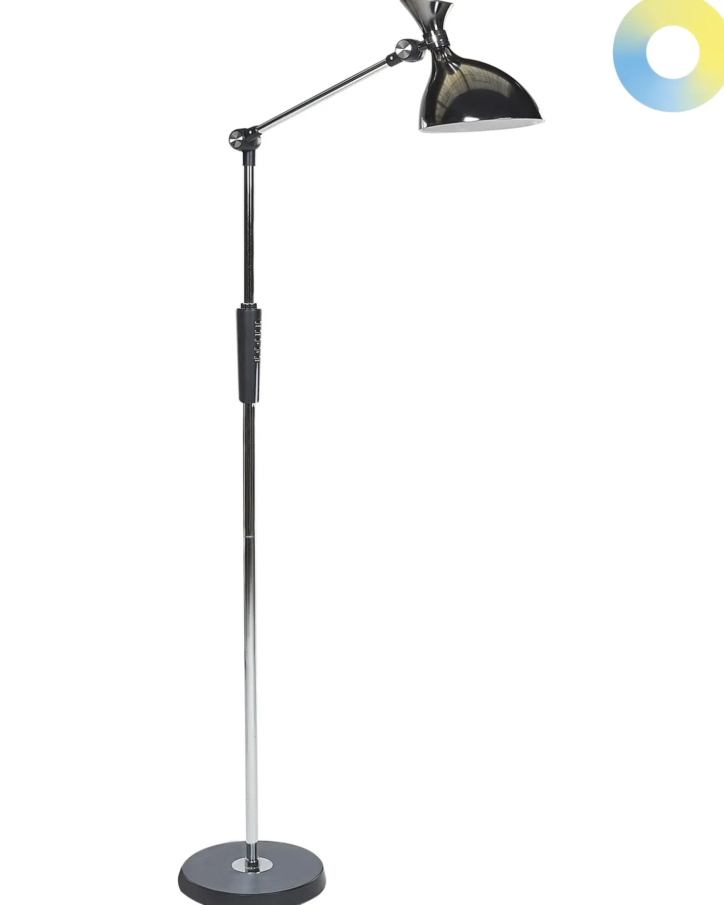 Lampada da terra a LED ANDROMEDA con dimmer Metallo Argento