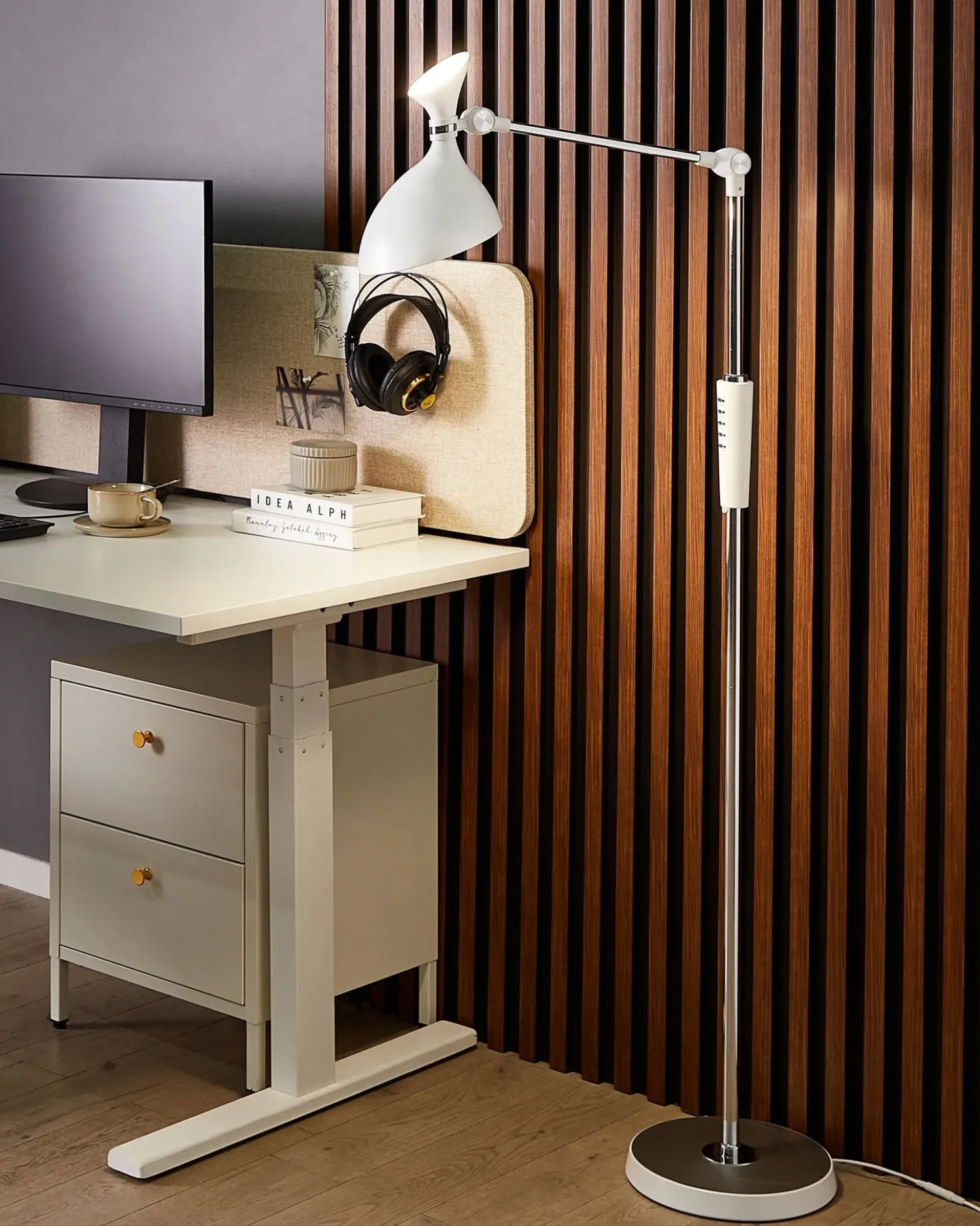 Lampada da terra a LED ANDROMEDA con dimmer Metallo Bianco