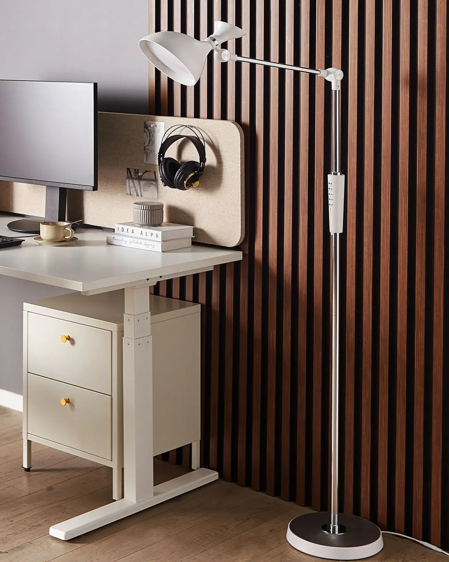 Lampada da terra a LED ANDROMEDA con dimmer Metallo Bianco