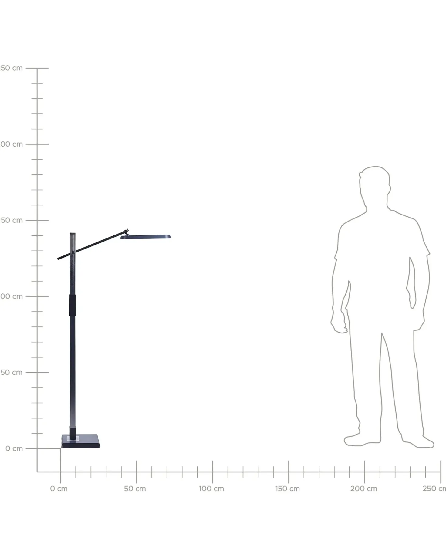 Lampada da terra a LED AQUARIUS con dimmer Metallo Grigio scuro
