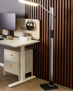 Lampada da terra a LED AQUARIUS con dimmer Metallo Grigio scuro