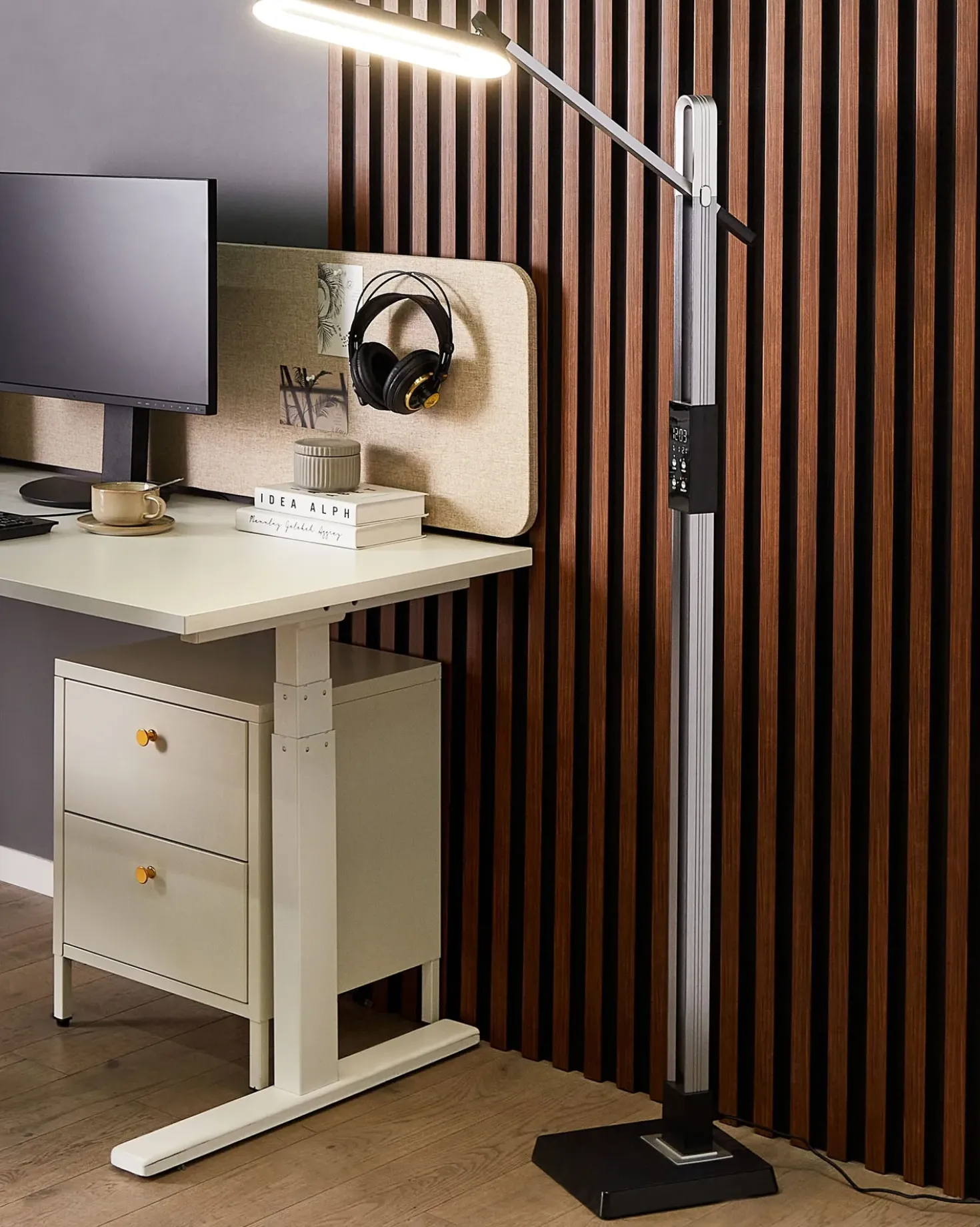 Lampada da terra a LED AQUARIUS con dimmer Metallo Grigio scuro