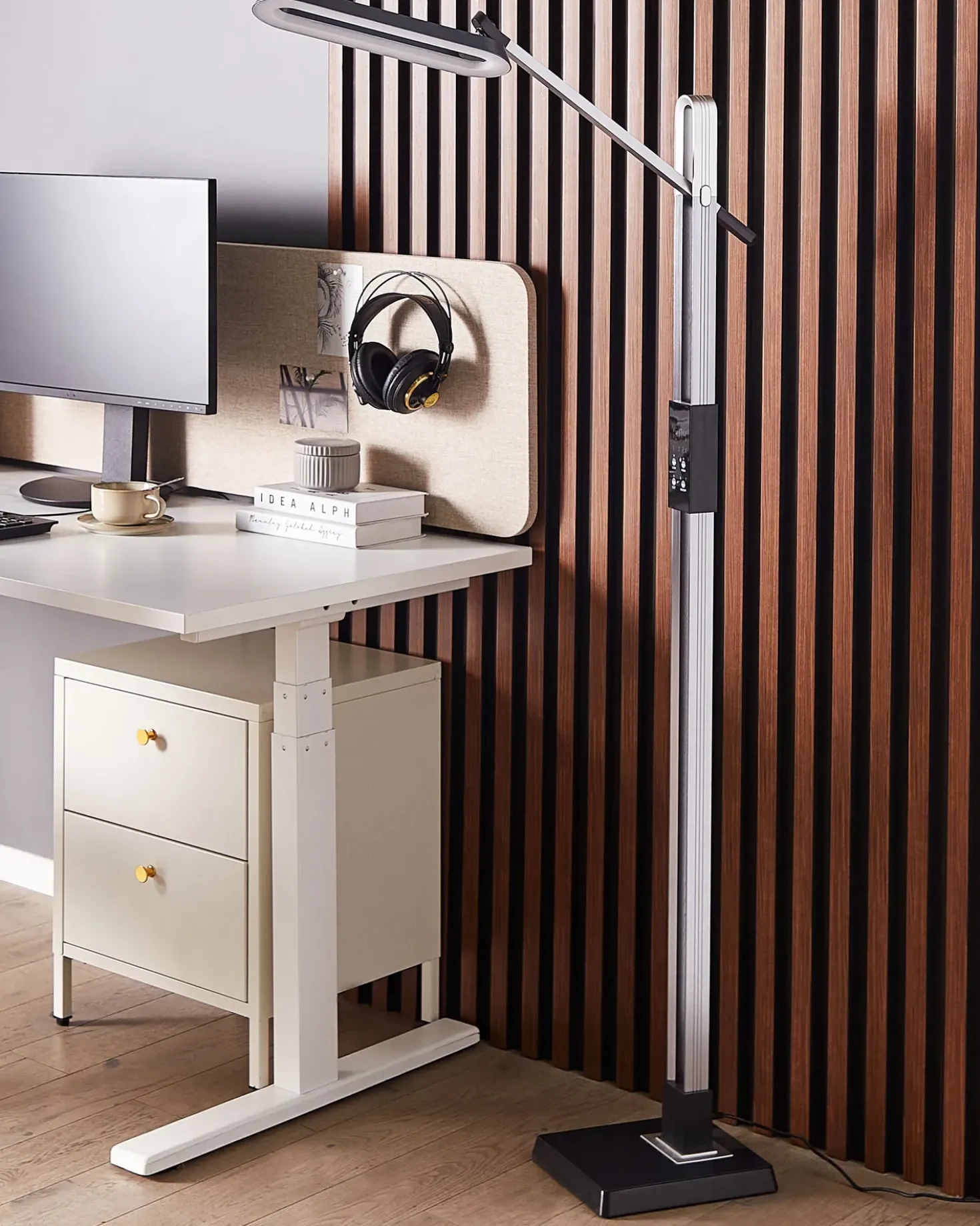 Lampada da terra a LED AQUARIUS con dimmer Metallo Grigio scuro