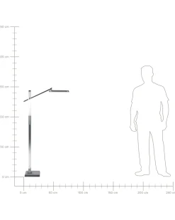 Lampada da terra a LED AQUARIUS con dimmer Metallo Argento