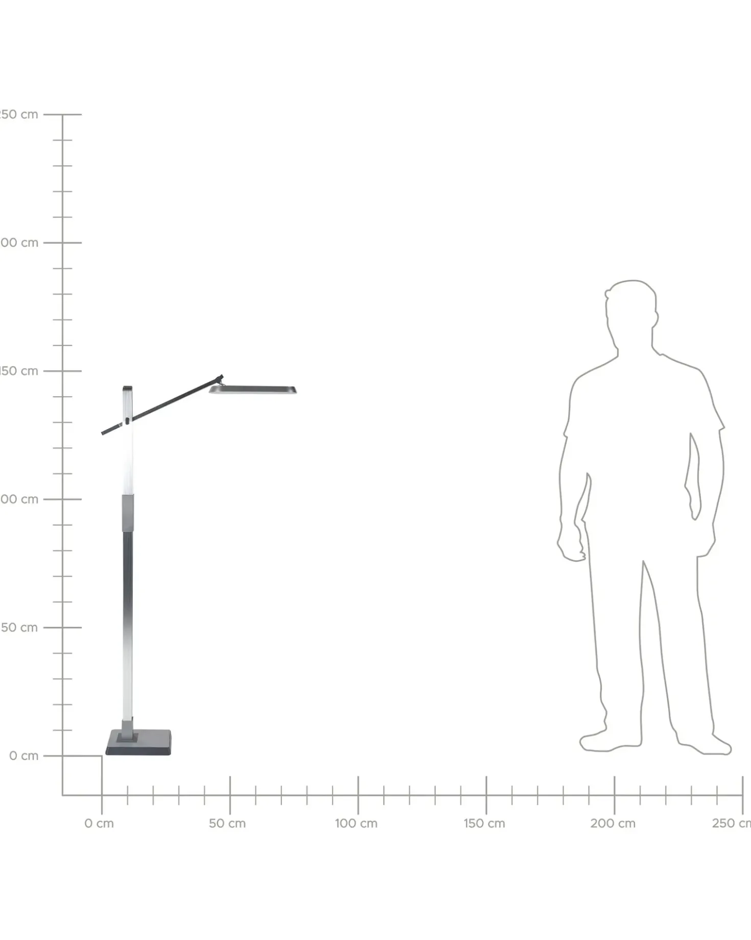 Lampada da terra a LED AQUARIUS con dimmer Metallo Argento