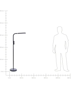Lampada da terra a LED ARIES con telecomando con dimmer Metallo Nero