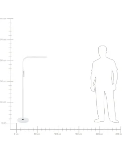 Lampada da terra a LED ARIES con telecomando con dimmer Metallo Bianco