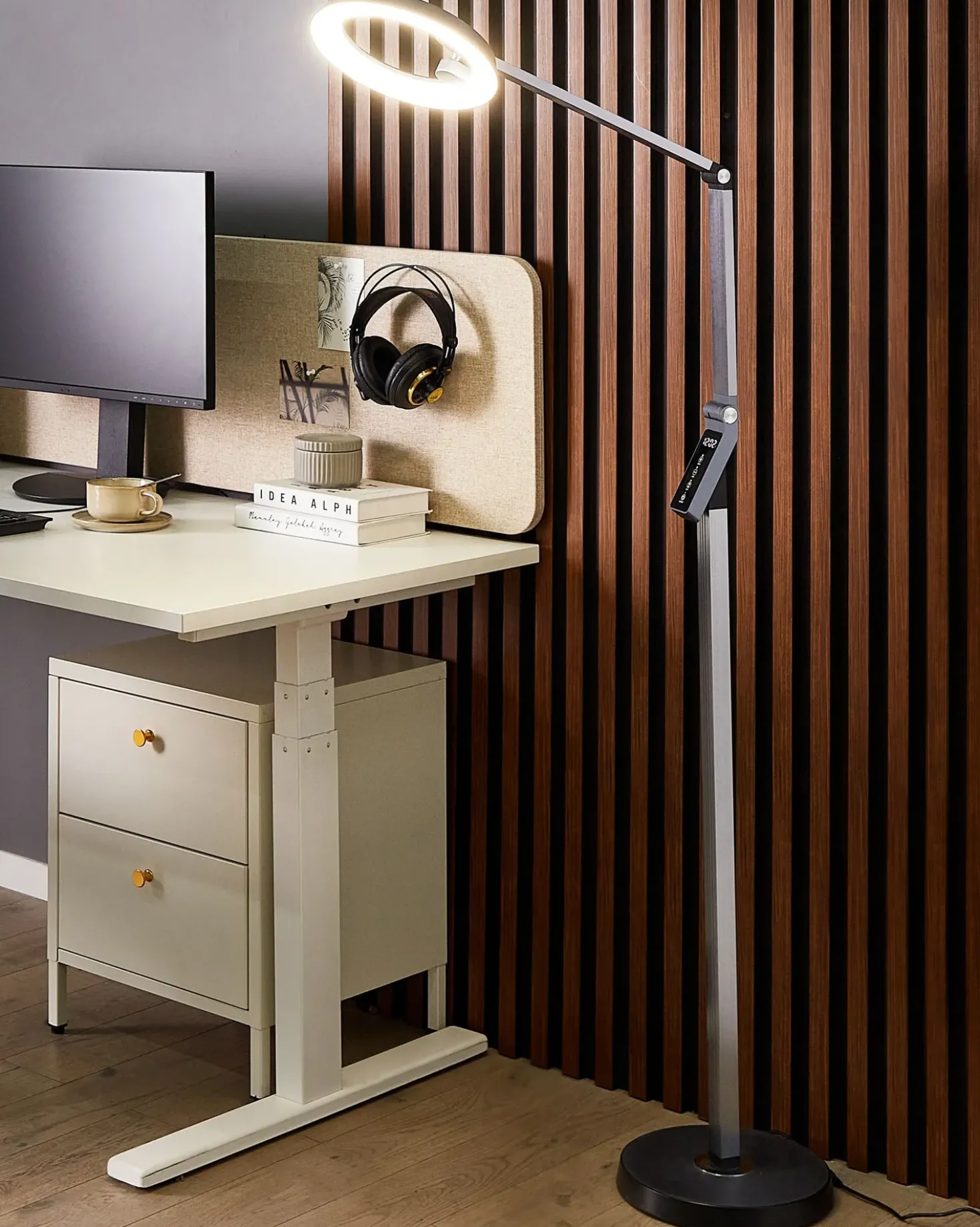Lampada da terra a LED CARINA con dimmer Metallo Grigio scuro