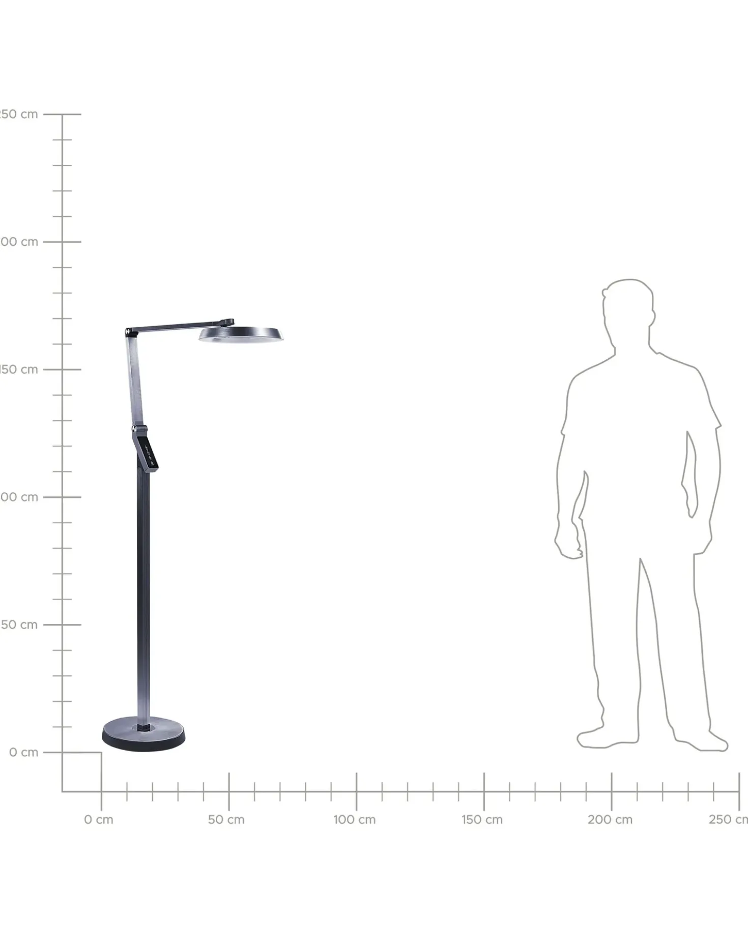 Lampada da terra a LED CARINA con dimmer Metallo Grigio scuro