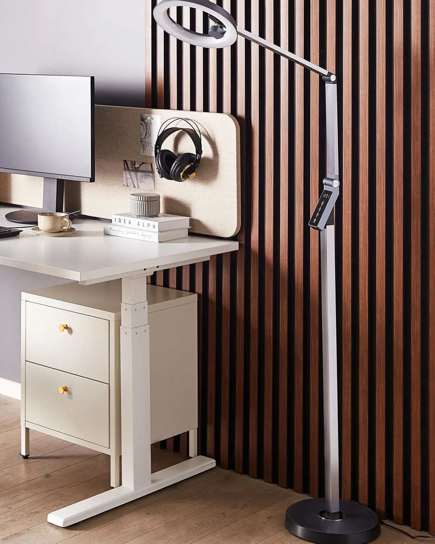 Lampada da terra a LED CARINA con dimmer Metallo Grigio scuro