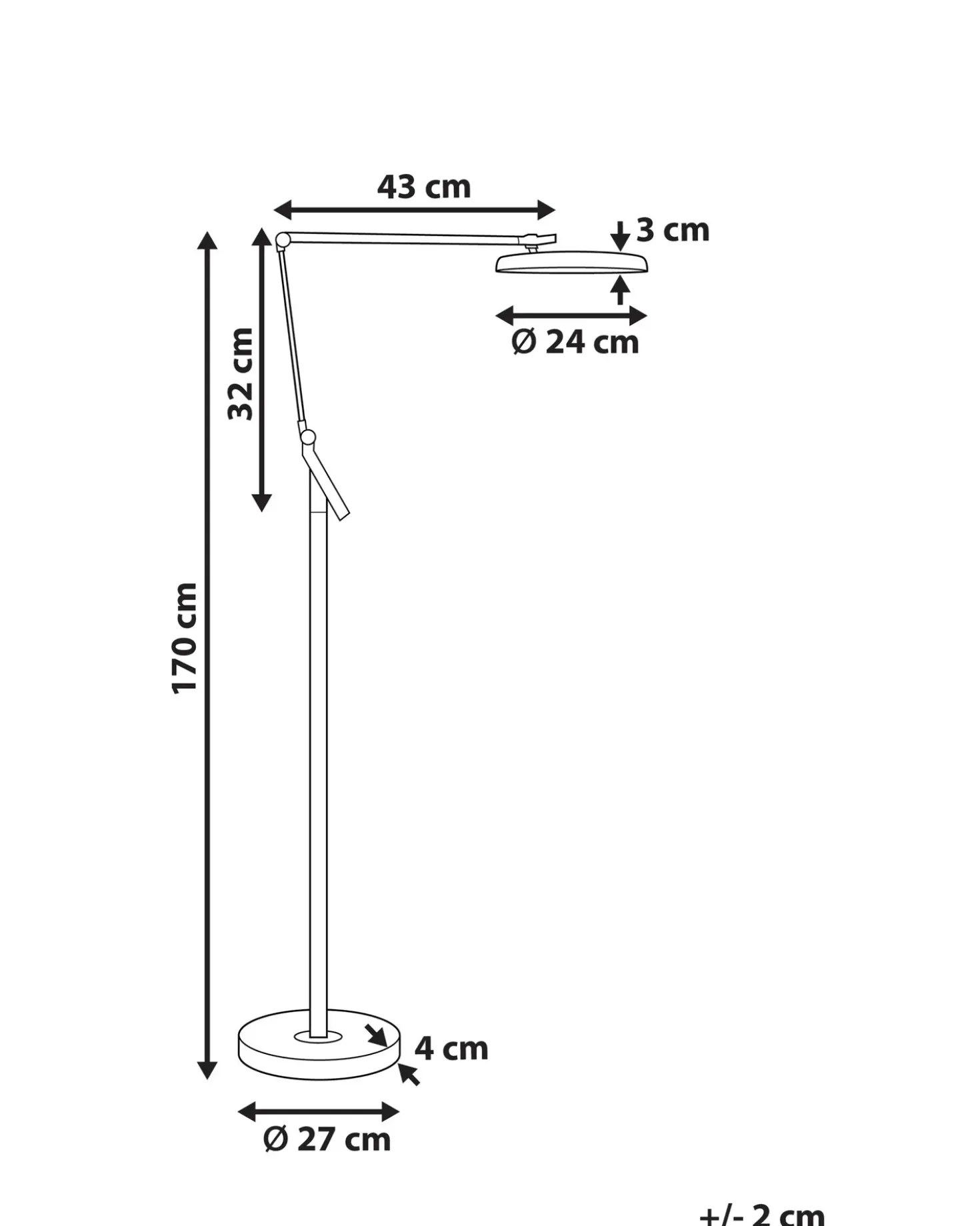 Lampada da terra a LED CARINA con dimmer Metallo Grigio scuro