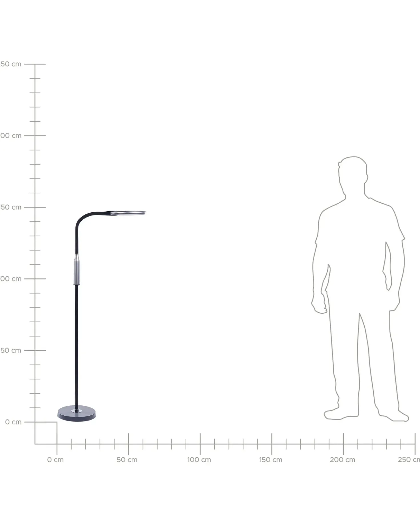 Lampada da terra a LED CASSIOPEIA con dimmer Metallo Nero
