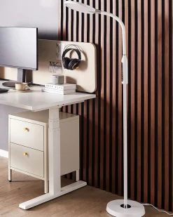 Lampada da terra a LED CASSIOPEIA con dimmer Metallo Bianco