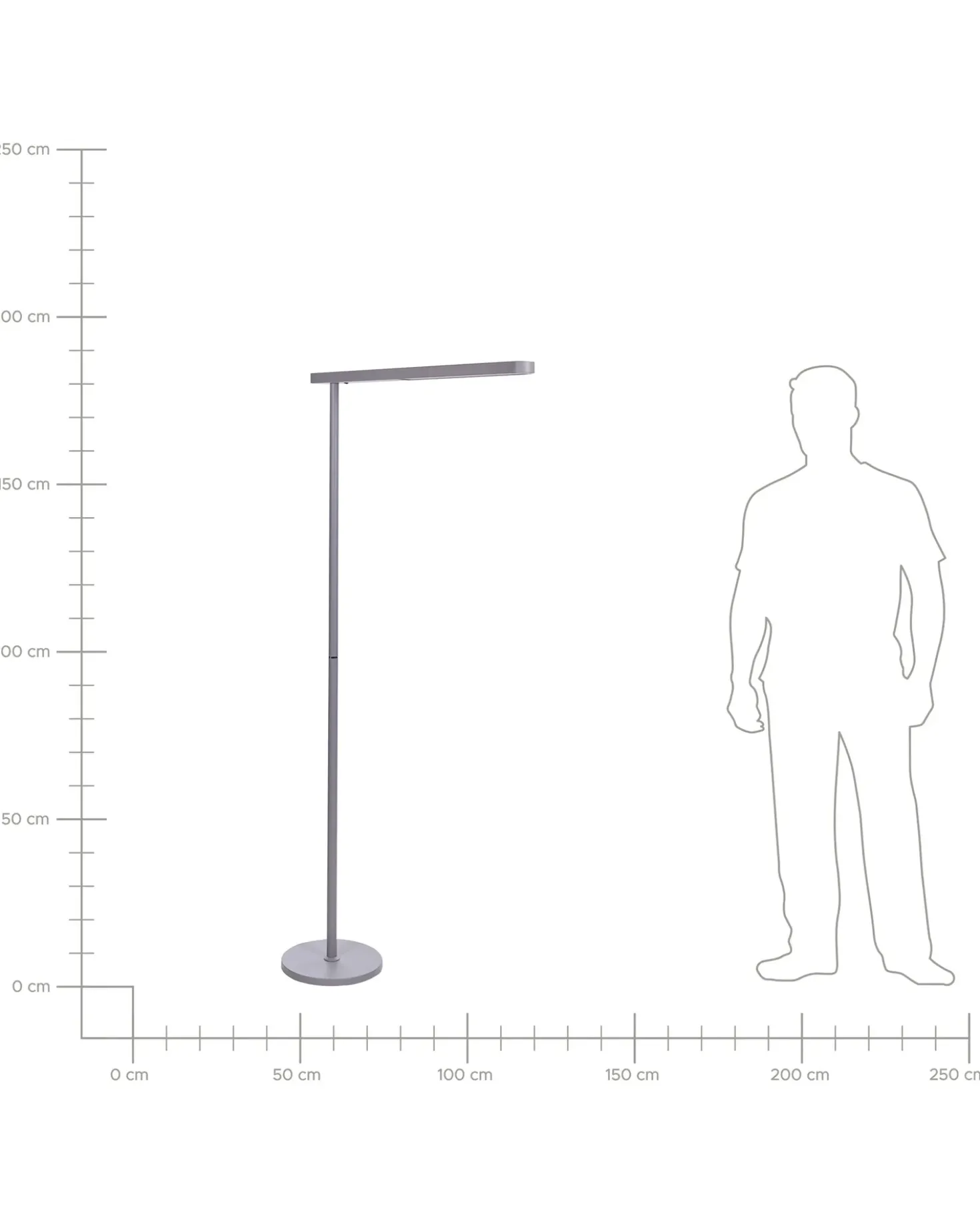 Lampada da terra a LED PERSEUS Metallo Argento