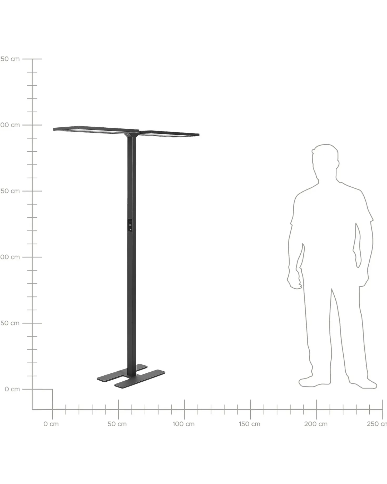 Lampada da terra a LED SCULPTOR con sensore di movimento Metallo Nero