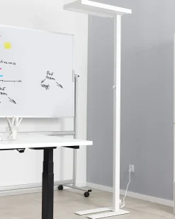 Lampada da terra a LED TAURUS con dimmer Metallo Bianco