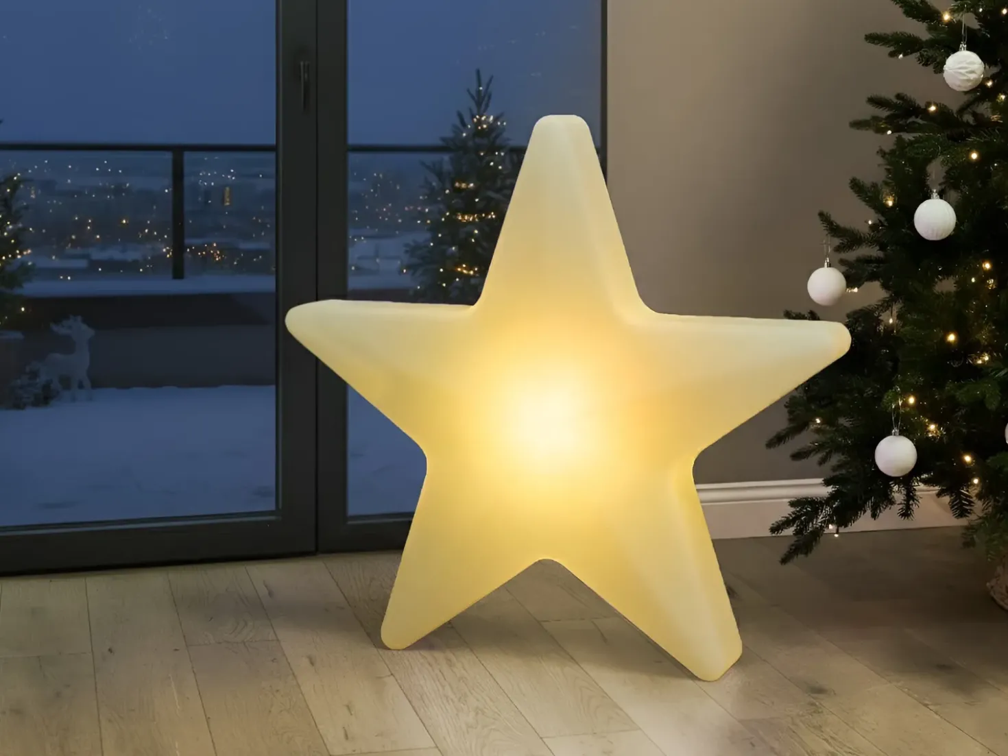 Lampada da terra LED per esterni OLSAN Stella 76 cm Bianco