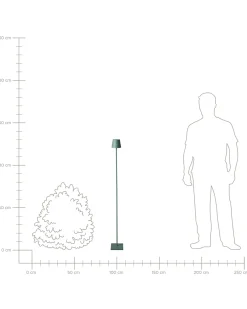 Lampada da terra senza fili a LED GAVARRESA con dimmer Metallo Verde