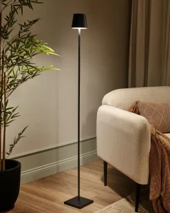 Lampada da terra senza fili a LED GAVARRESA con dimmer Metallo Nero