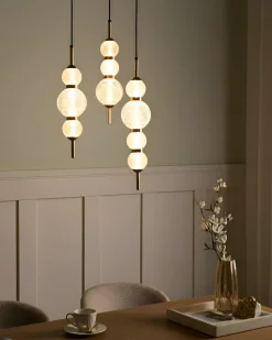Lampadario a 3 luci ARAS LED Vetro Oro