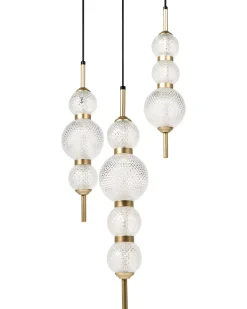 Lampadario a 3 luci ARAS LED Vetro Oro