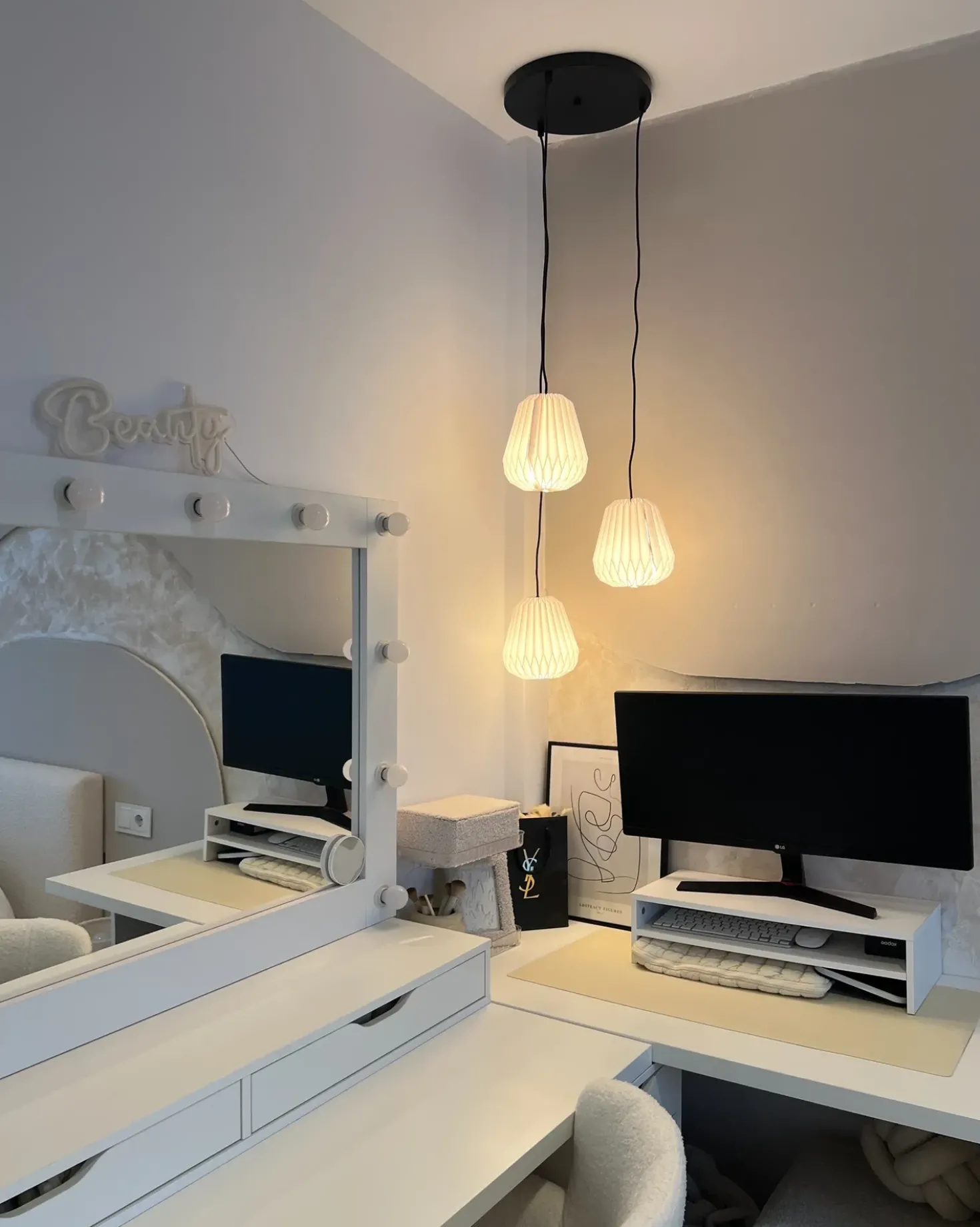 Lampadario a 3 luci HONDE Carta Bianco