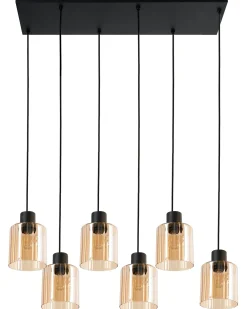 Lampadario a 6 luci KITARE Vetro Beige