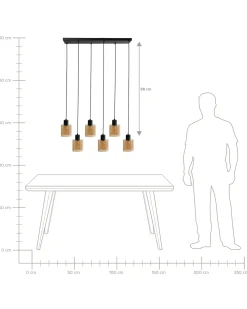 Lampadario a 6 luci KITARE Vetro Beige