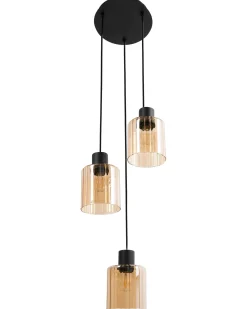 Lampadario a 3 luci KITARE Vetro Beige