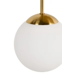 Lampadario a 3 luci RIANA Vetro Metallo Ottone