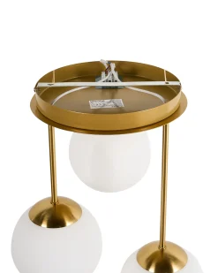 Lampadario a 3 luci RIANA Vetro Metallo Ottone