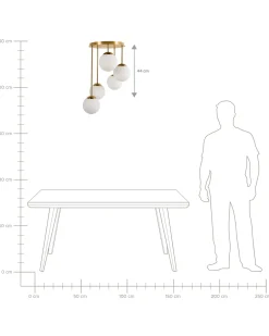 Lampadario a 5 luci RIANA Metallo Ottone