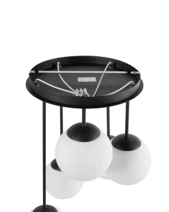Lampadario a 5 luci RIANA Vetro Nero