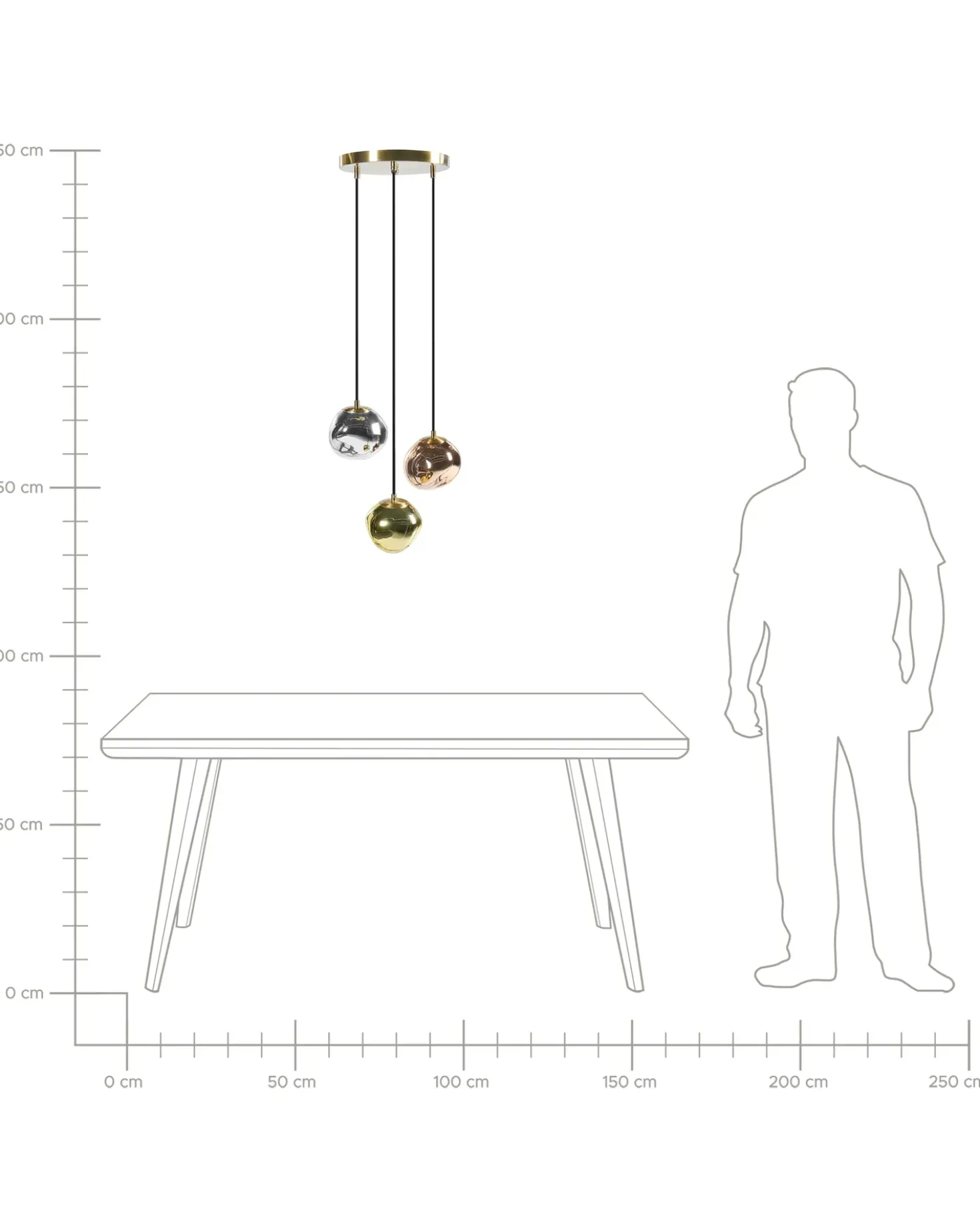 Lampadario a 3 luci TSHUAPA Vetro Multicolore
