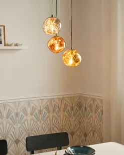 Lampadario a 3 luci TSHUAPA Vetro Multicolore