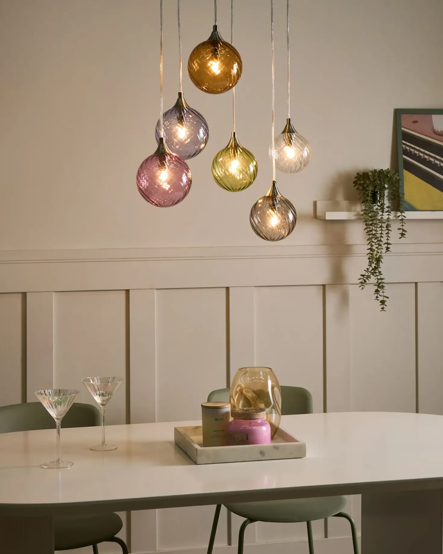 Lampadario a 6 luci TUDDI Vetro Multicolore