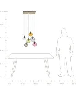 Lampadario a 6 luci TUDDI Vetro Multicolore