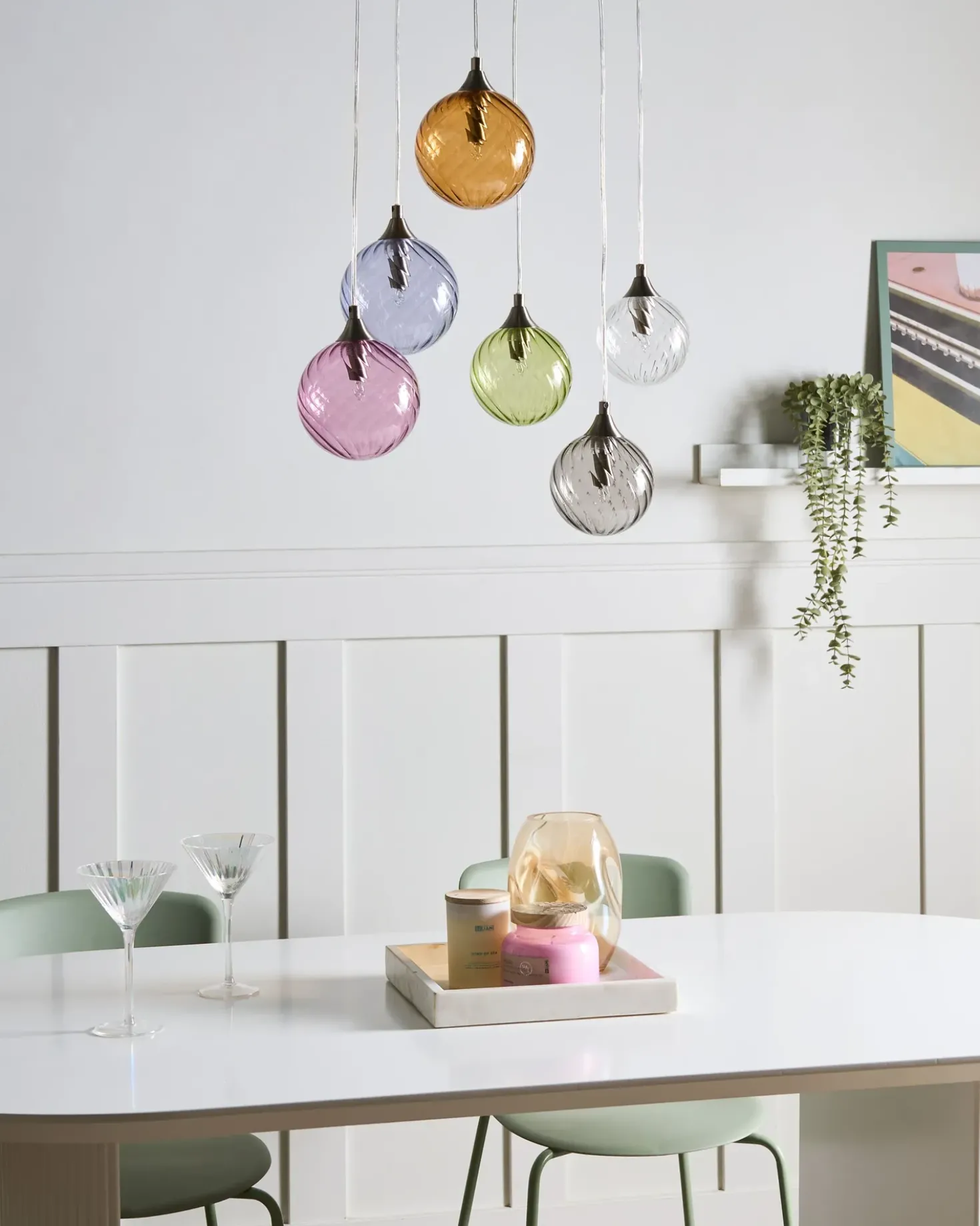 Lampadario a 6 luci TUDDI Vetro Multicolore