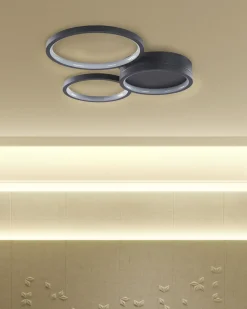 Lampadario a LED AGNAT Metallo Nero