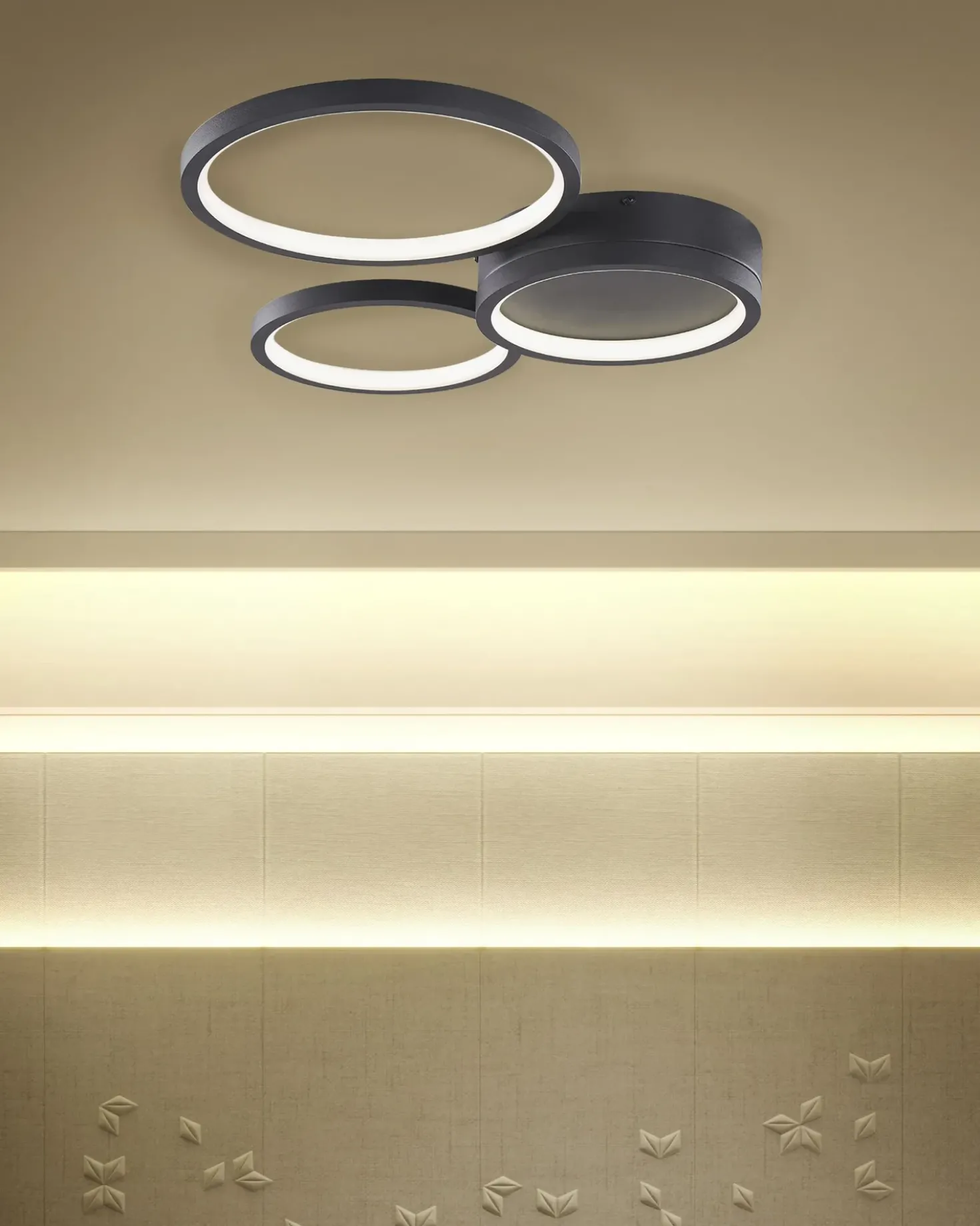 Lampadario a LED AGNAT Metallo Nero