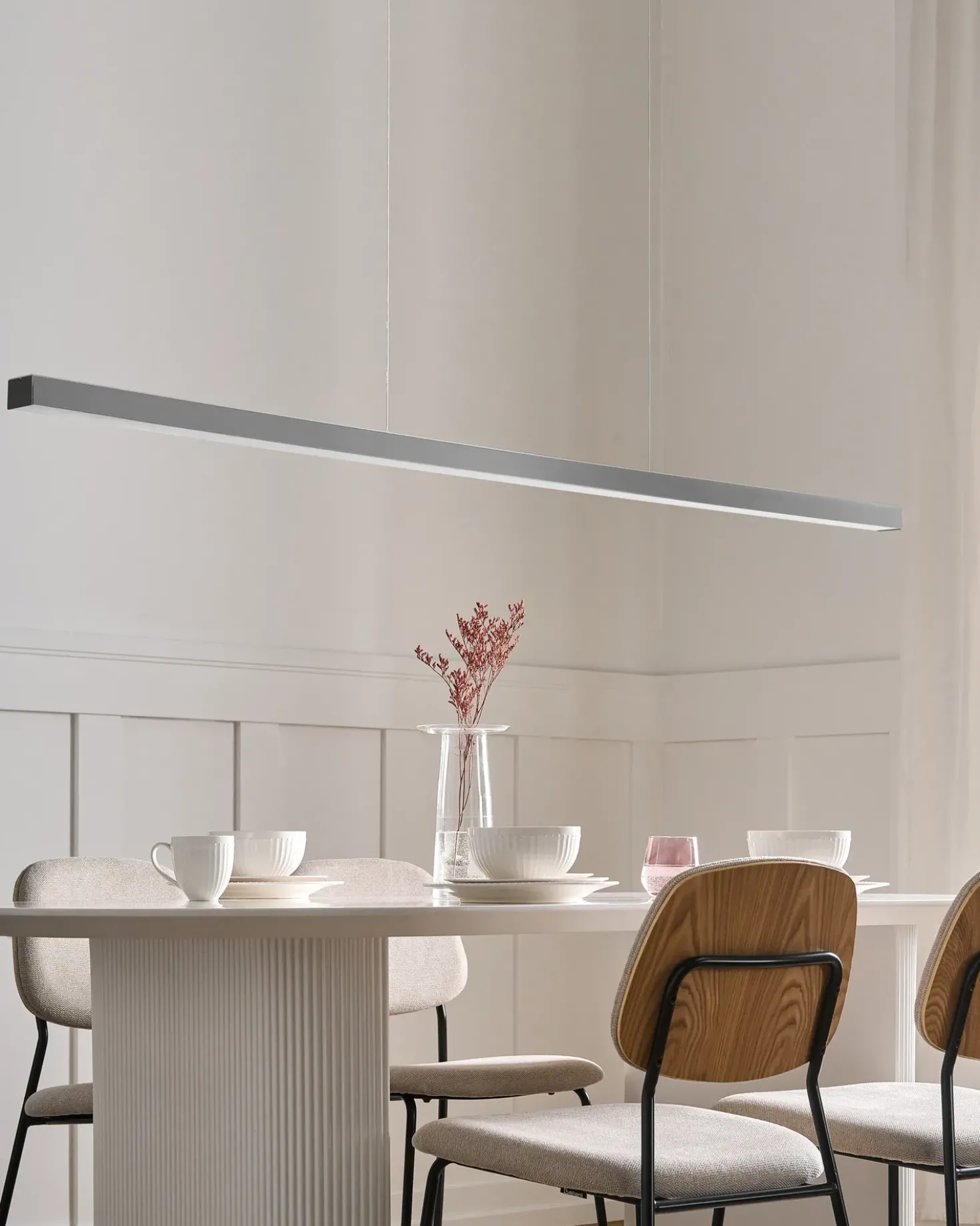 Lampadario a LED BADDANA Metallo Argento