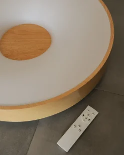 Lampadario a LED BRAGOTO con telecomando con dimmer Metallo Marrone chiaro