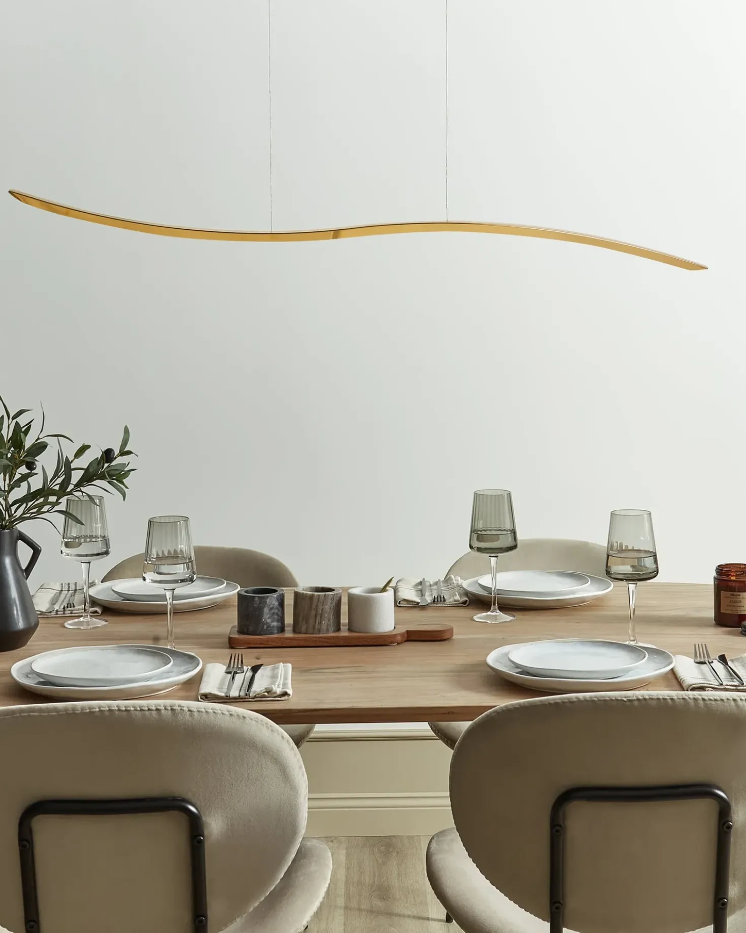 Lampadario a LED CALAO Metallo Oro