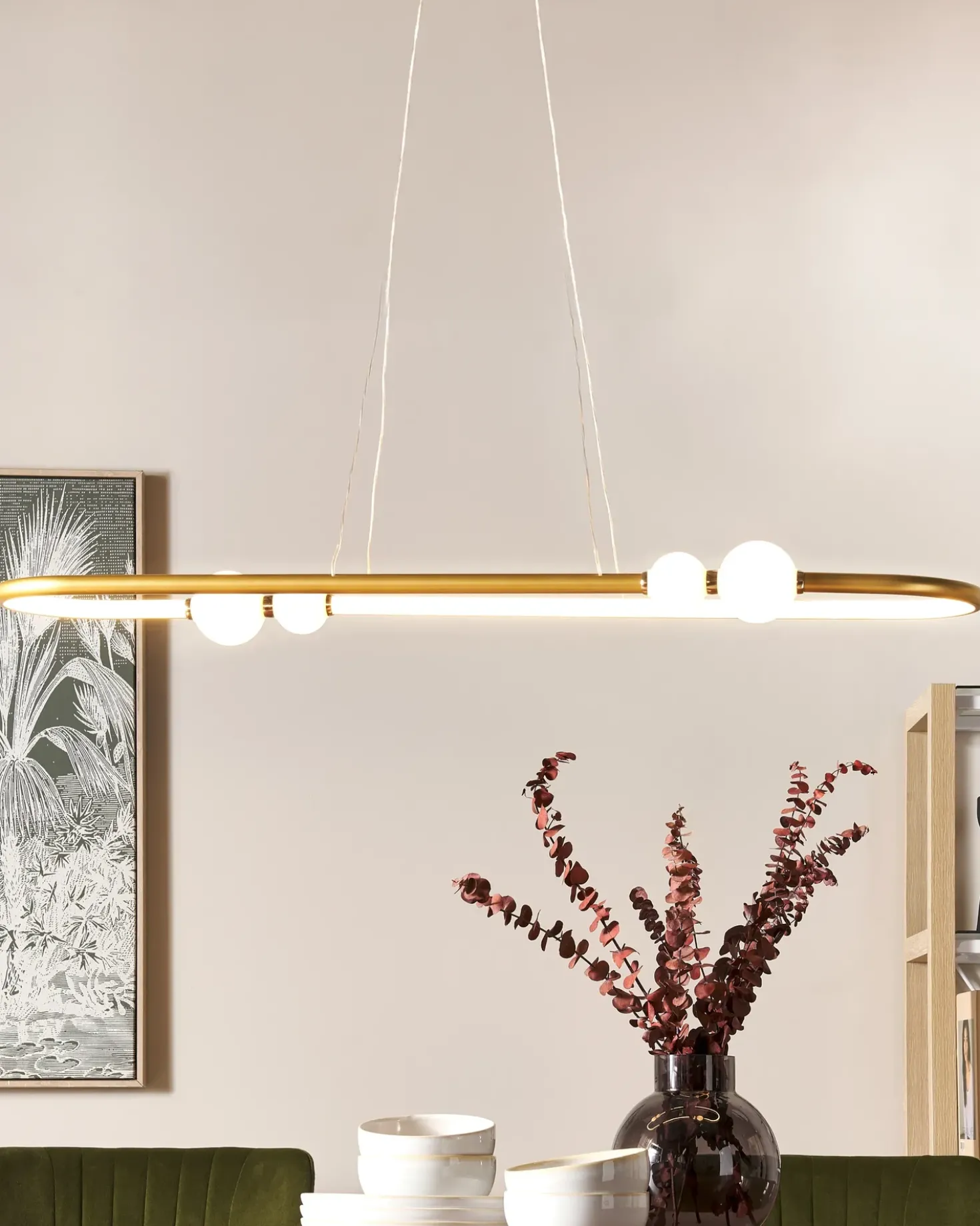 Lampadario a LED FEALE Metallo Oro