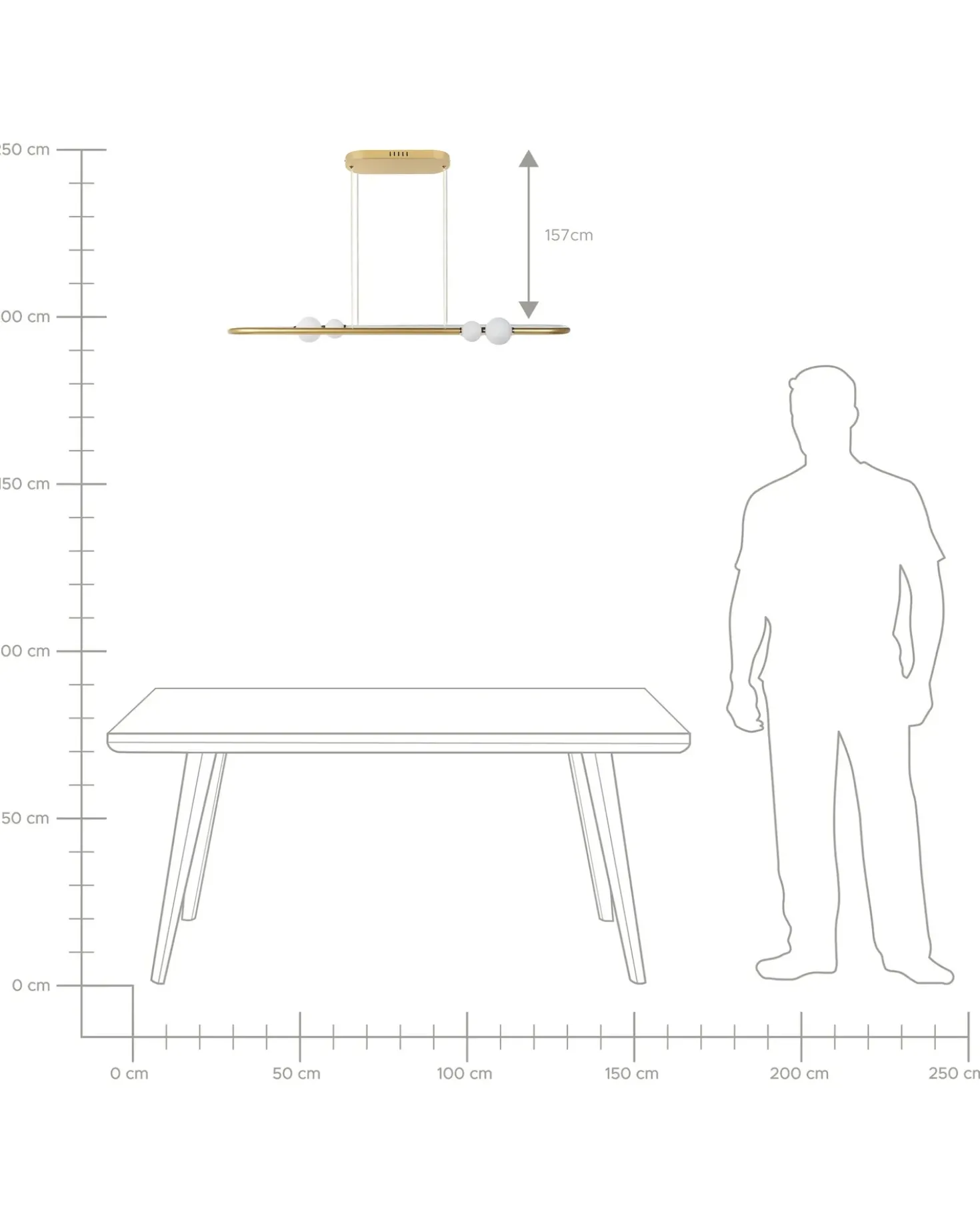 Lampadario a LED FEALE Metallo Oro