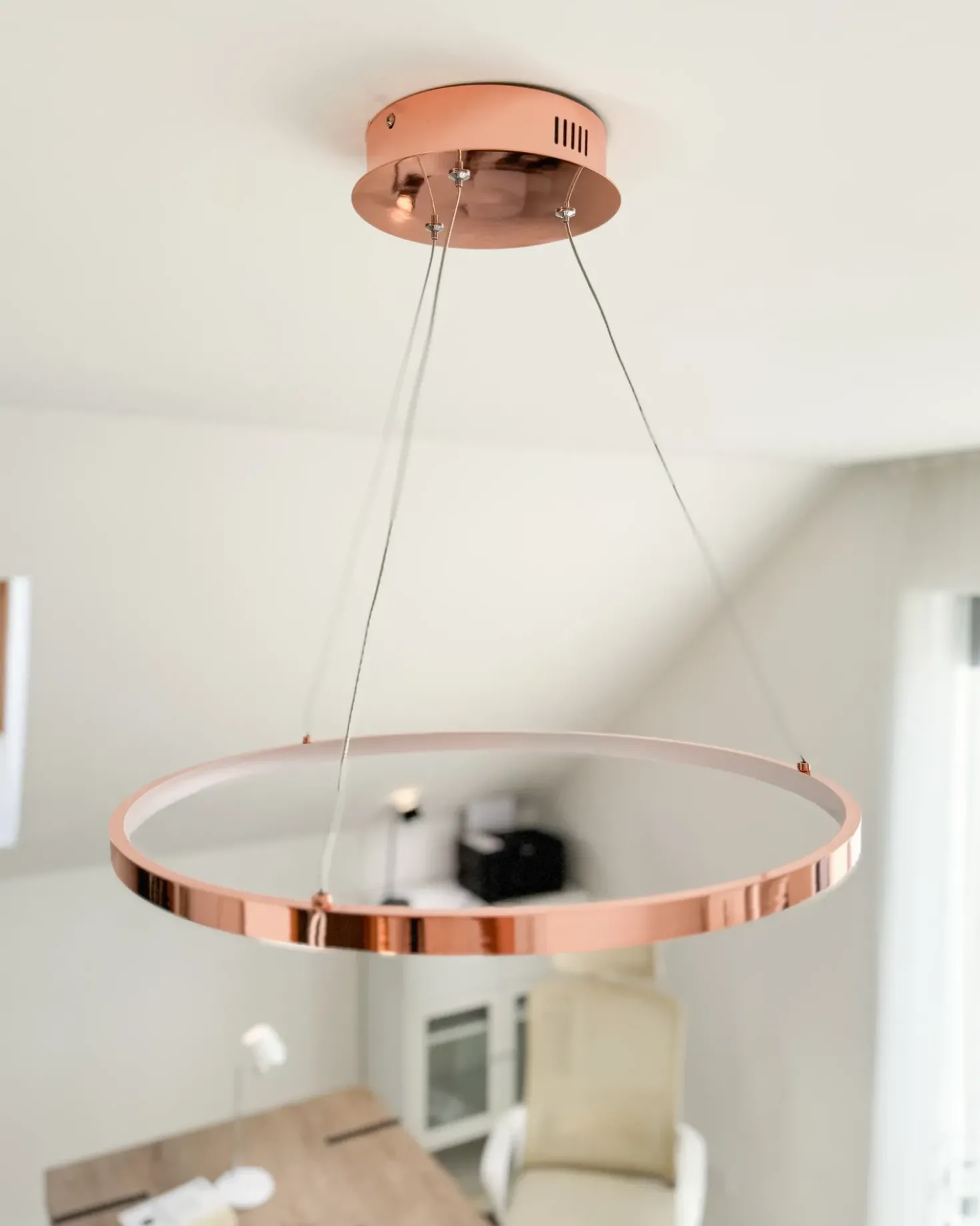 Lampadario a LED JORDAN Metallo Oro rosa