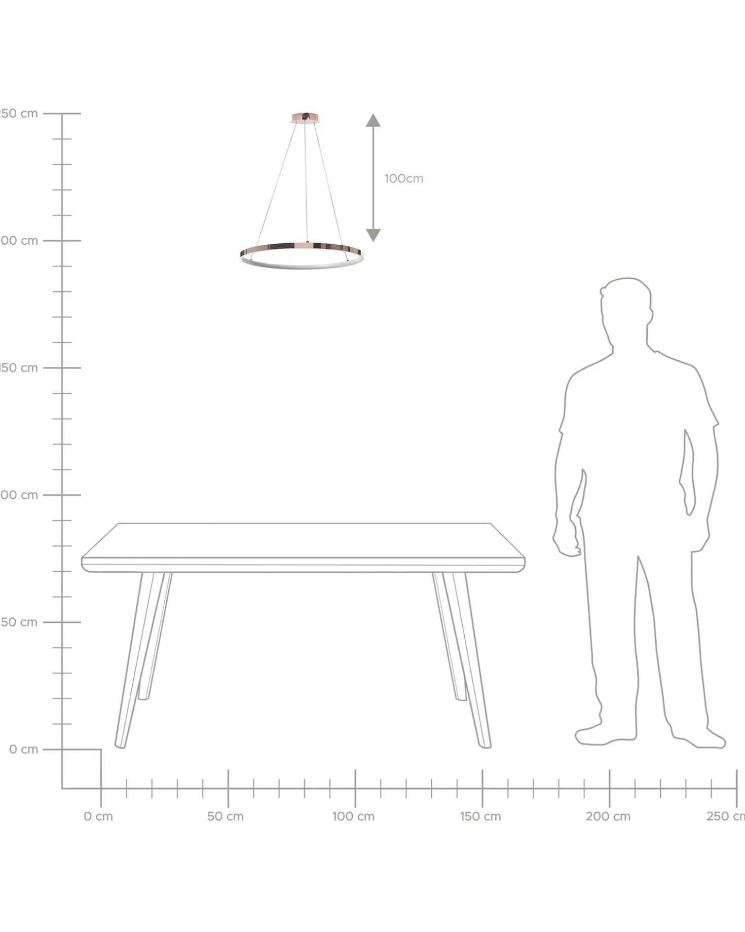 Lampadario a LED JORDAN Metallo Oro rosa