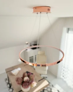 Lampadario a LED JORDAN Metallo Oro rosa