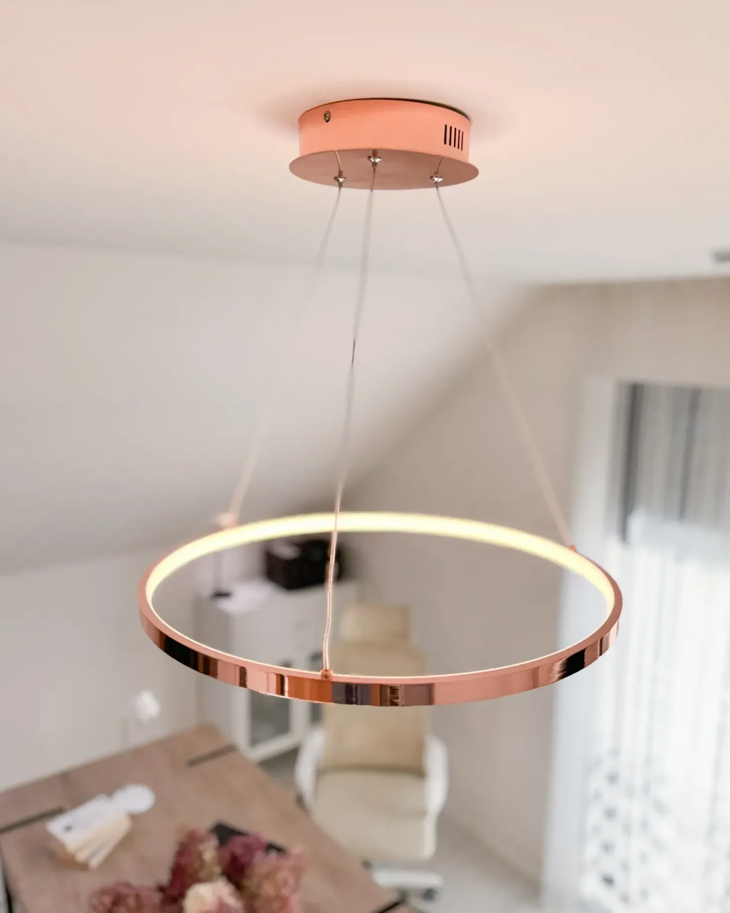 Lampadario a LED JORDAN Metallo Oro rosa